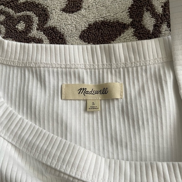 Madewell White ribbed tank top size Large NWOT - Picture 5 of 5